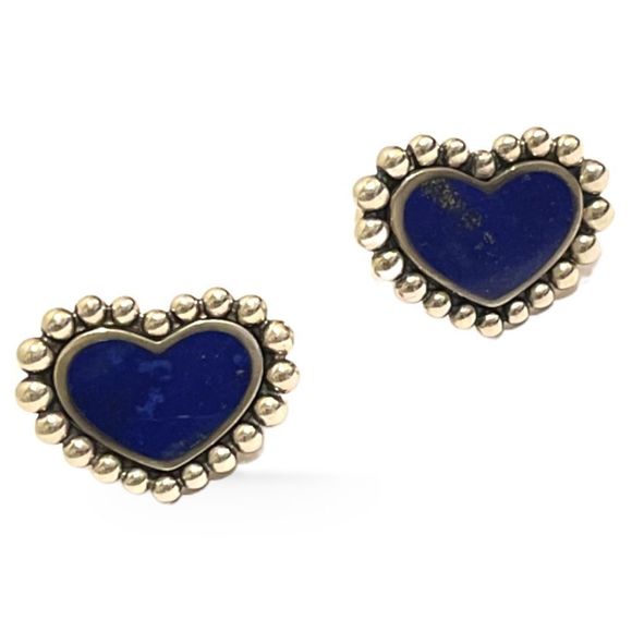 LAGOS Lapis Lazuli Maya Heart Stud Earrings - Picture 3 of 7